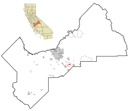 Fresno County California Incorporated and Unincorporated areas Parlier Highlighted